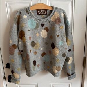 Women's Grey Polka Dot Crewneck Sweater